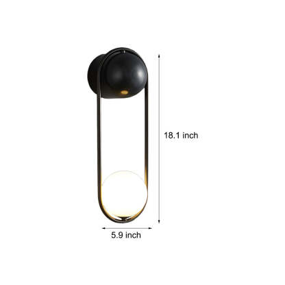 Mila Wall Sconce 1-light Glass Globe Wall Light - Gold/Black-Lighom