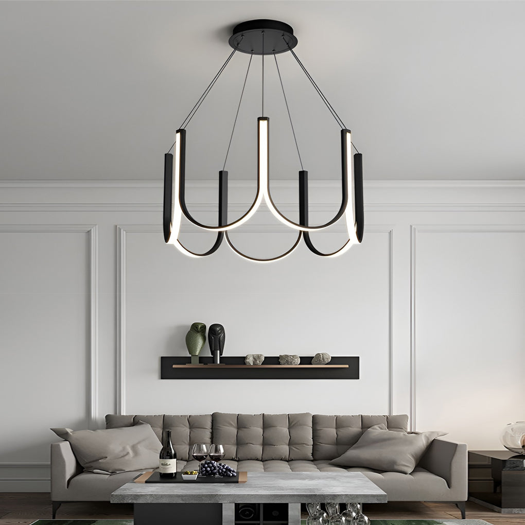 Black metal chandeliers - minimalist — Brushed Gold