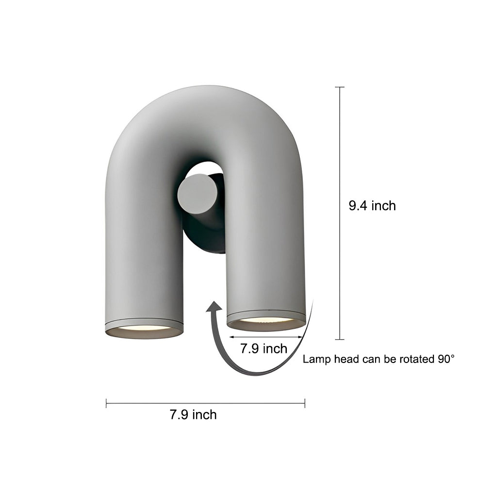 Rotatable U-Shaped Water Pipe LED Nordic Wall Lamp Wall Sconces Lighting-Lighom
