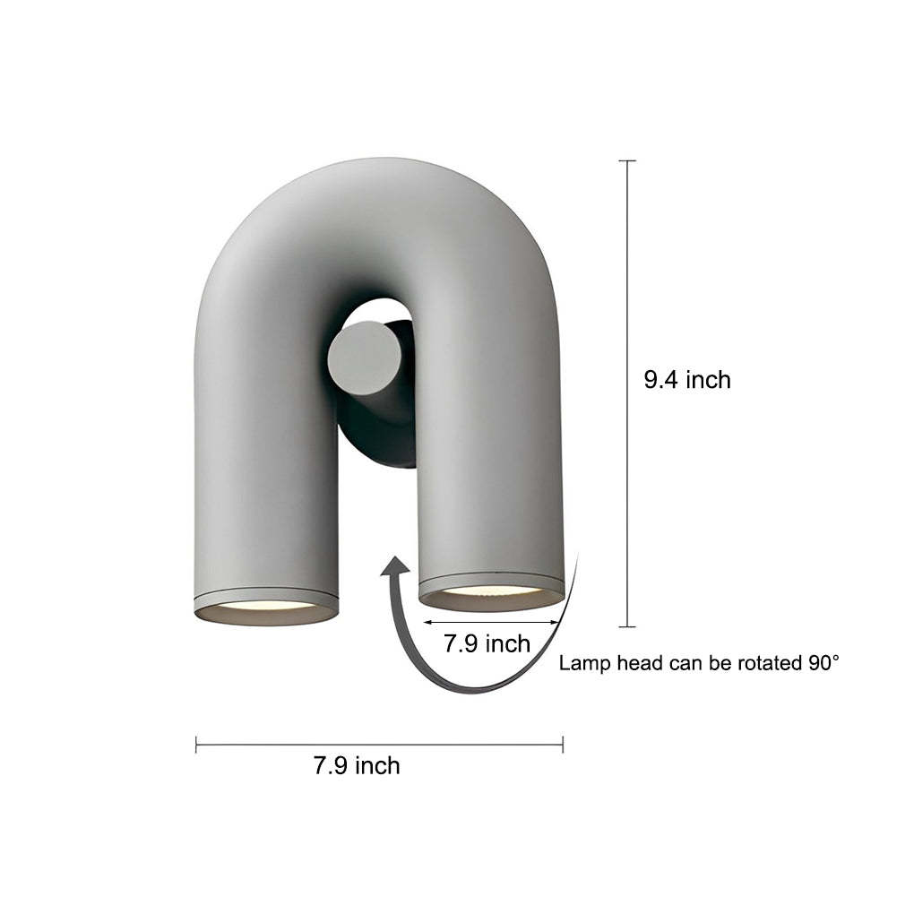 Rotatable U-Shaped Water Pipe LED Nordic Wall Lamp Wall Sconces Lighting-Lighom