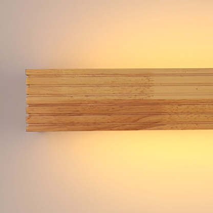 Wood Rectangular Waterproof LED Nordic Wall Sconce Lighting Mirror Light-Lighom