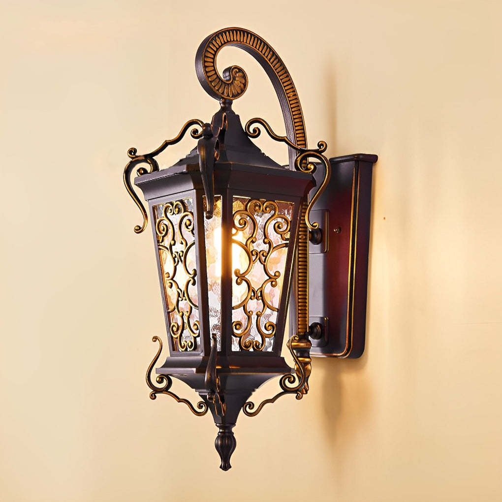 Retro Pattern Outdoor Waterproof European Style Wall Lamp Exterior Lights-Lighom