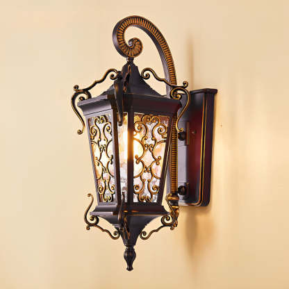 Retro Pattern Outdoor Waterproof European Style Wall Lamp Exterior Lights-Lighom