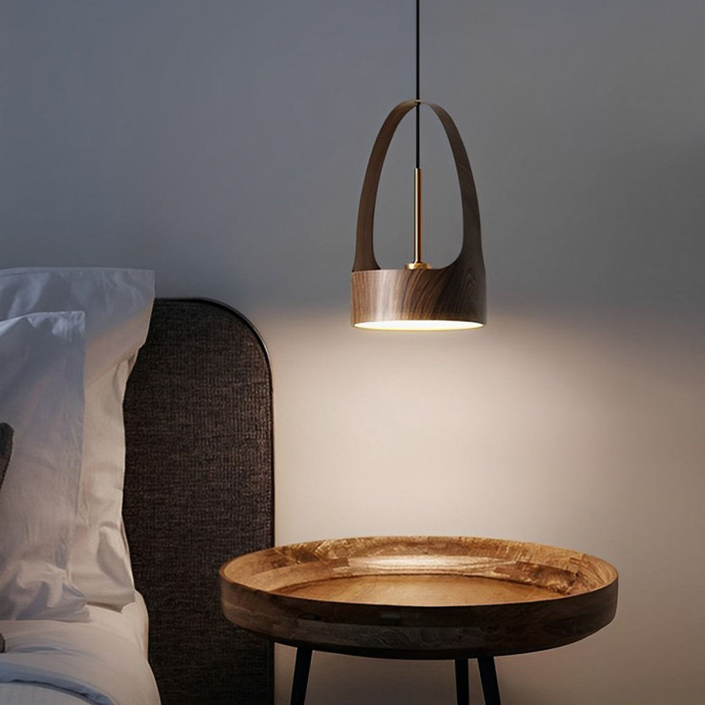 Wood Texture Acrylic LED Nordic Mini Pendant