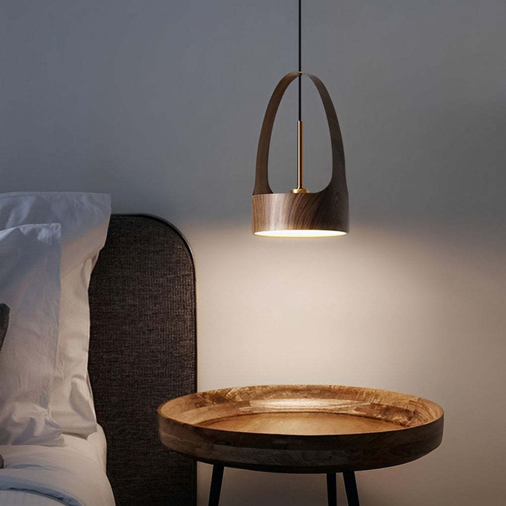 Wood Texture Acrylic LED Nordic Mini Pendant