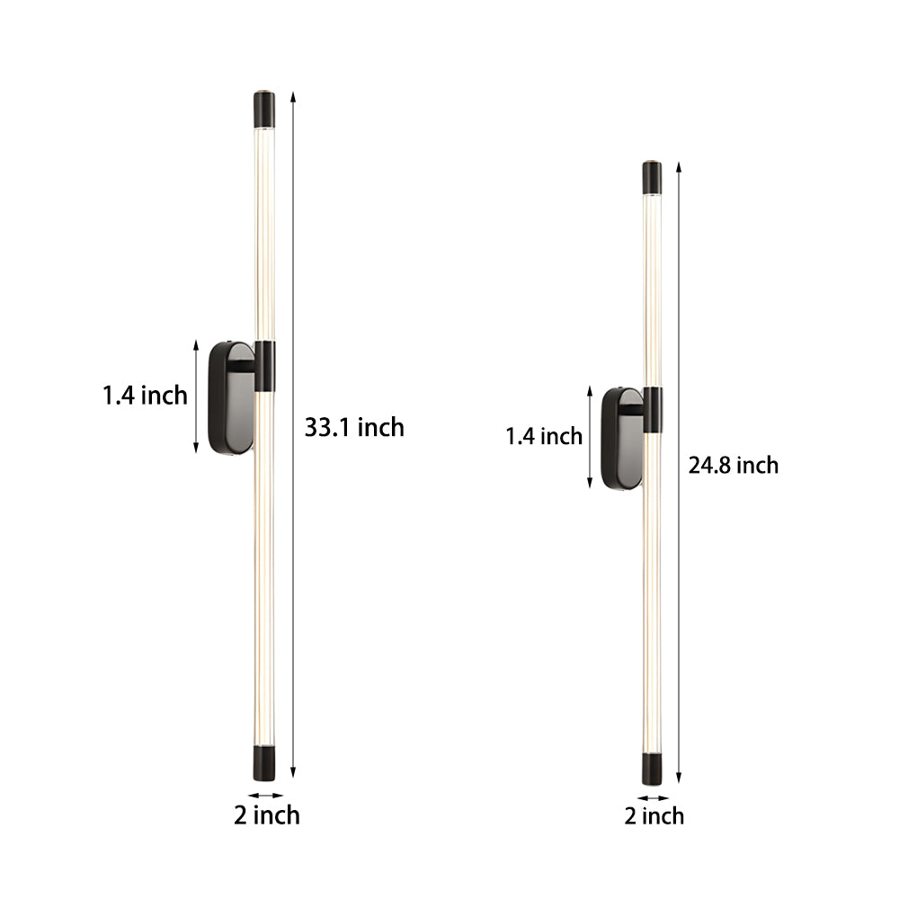 Acrylic Tube Tall Linear Wall Semi-Flush Mount Sconce-Lighom