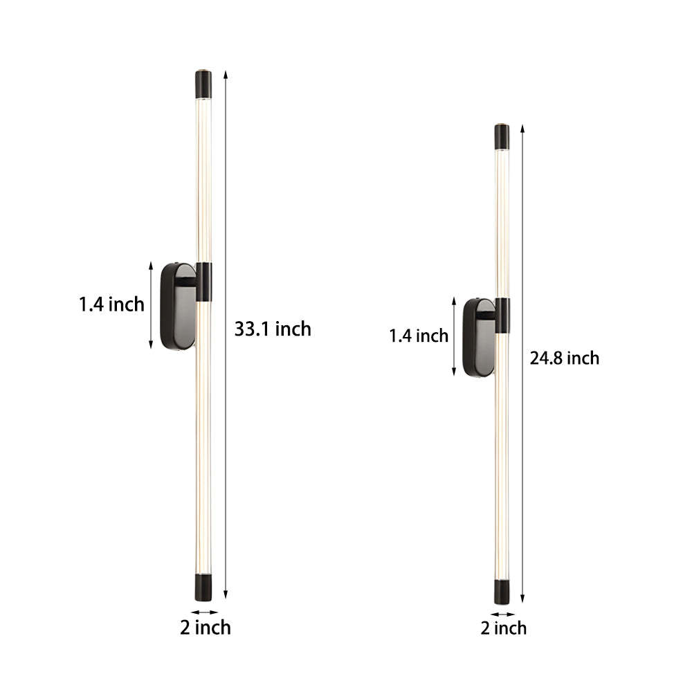 Acrylic Tube Tall Linear Wall Semi-Flush Mount Sconce-Lighom