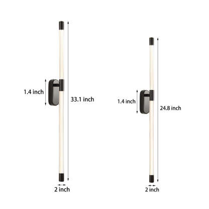 Acrylic Tube Tall Linear Wall Semi-Flush Mount Sconce-Lighom