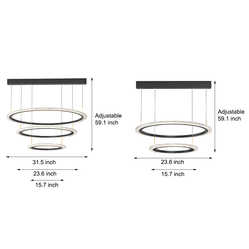 Circle Ring Modern Chandelier Hanging Light