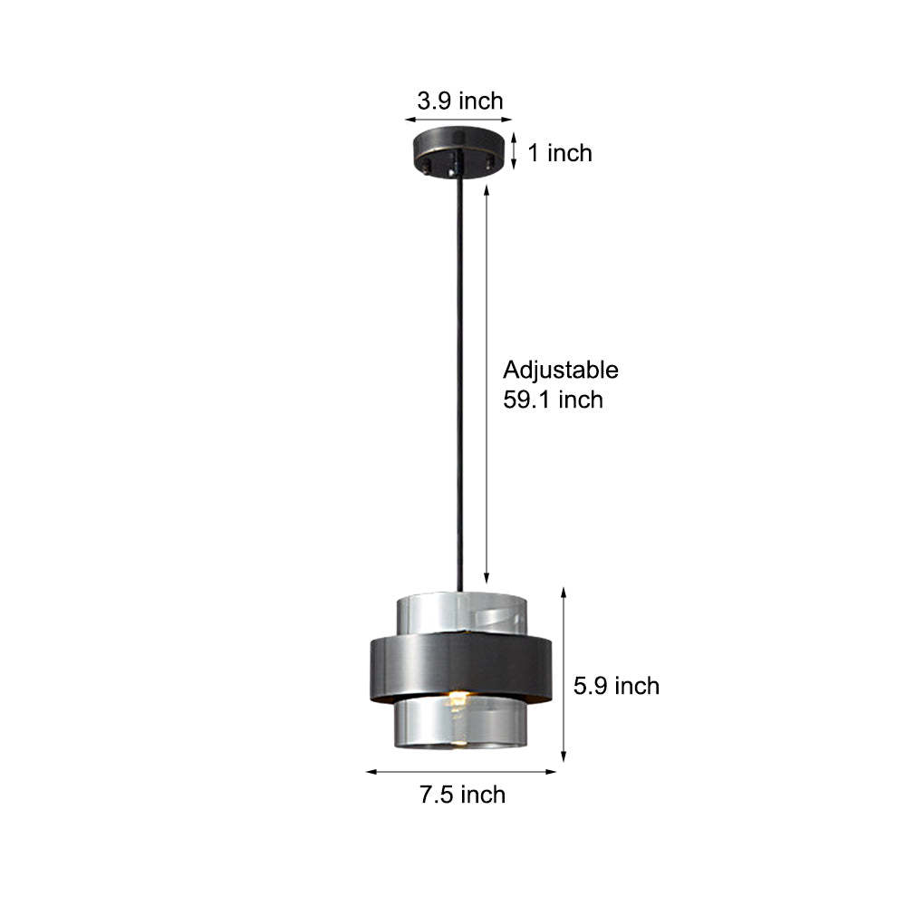 Glass Ring Three-Step Dimming Modern Pendant Light
