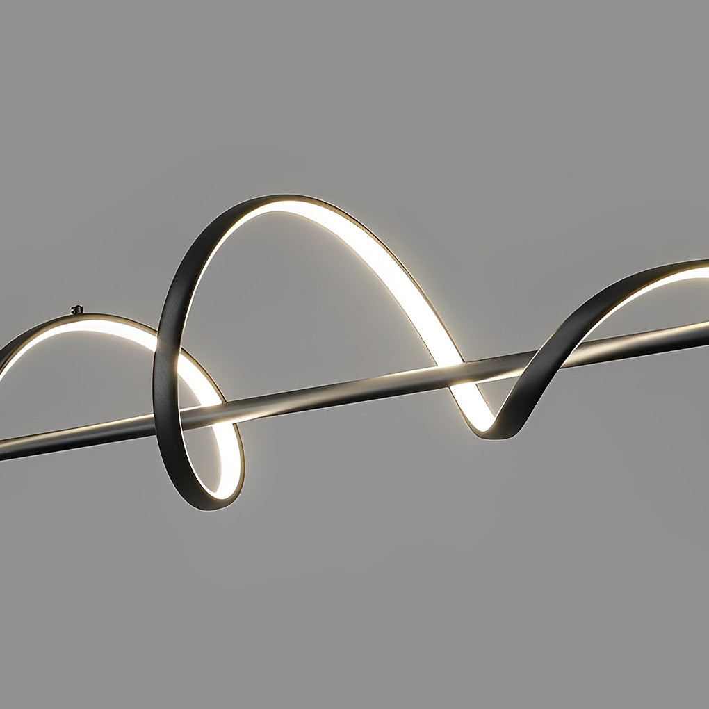 Wavy Rotating Ring Dimmable LED Nordic Chandelier