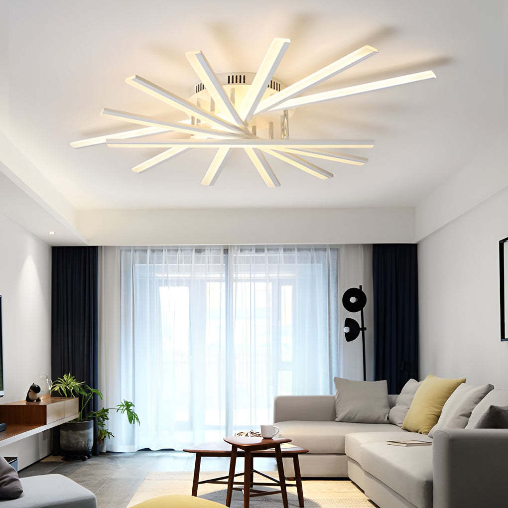Strip Dimmable LED White Nordic Ceiling Chandelier