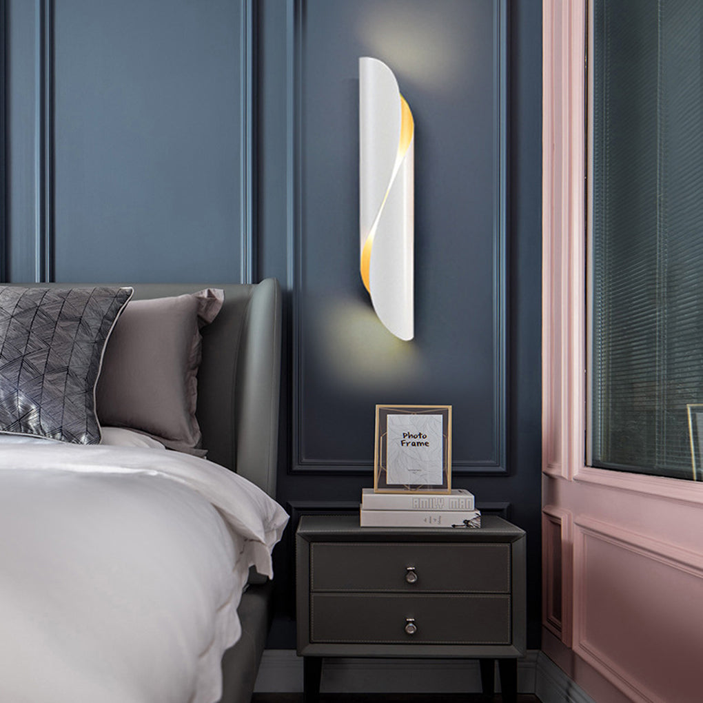 Arc bedside metal wall sconces for dining room or hallway — White & Gold