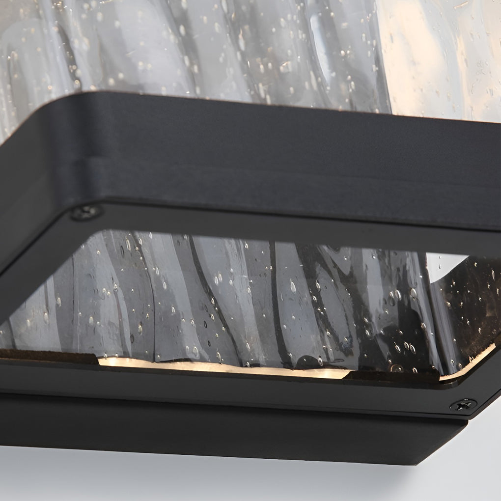 Waterproof Creative Glass LED Black Modern Outdoor Wall Sconce Lighting-Lighom