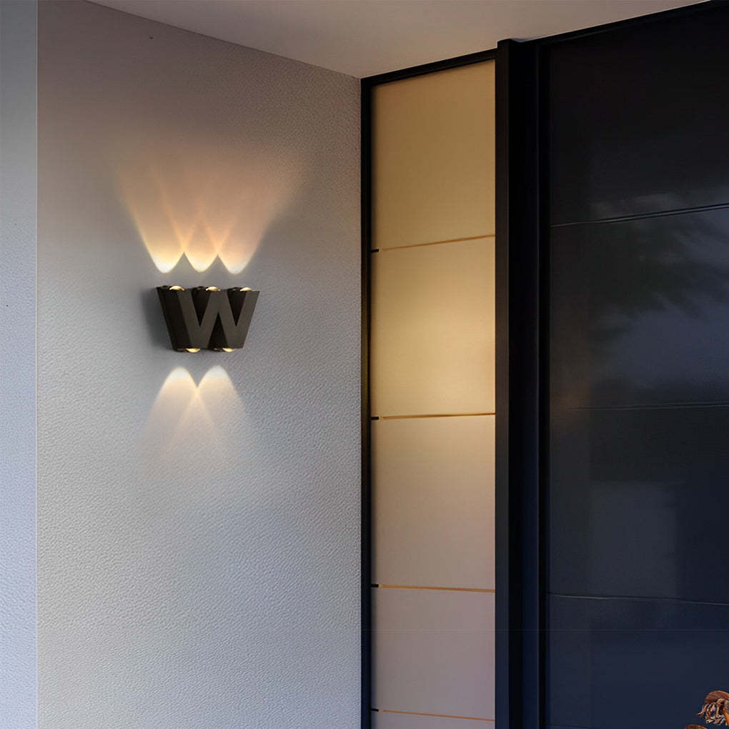 N/V/W Letters Creative Waterproof Modern LED Outdoor Wall Sconce Lighting-Lighom