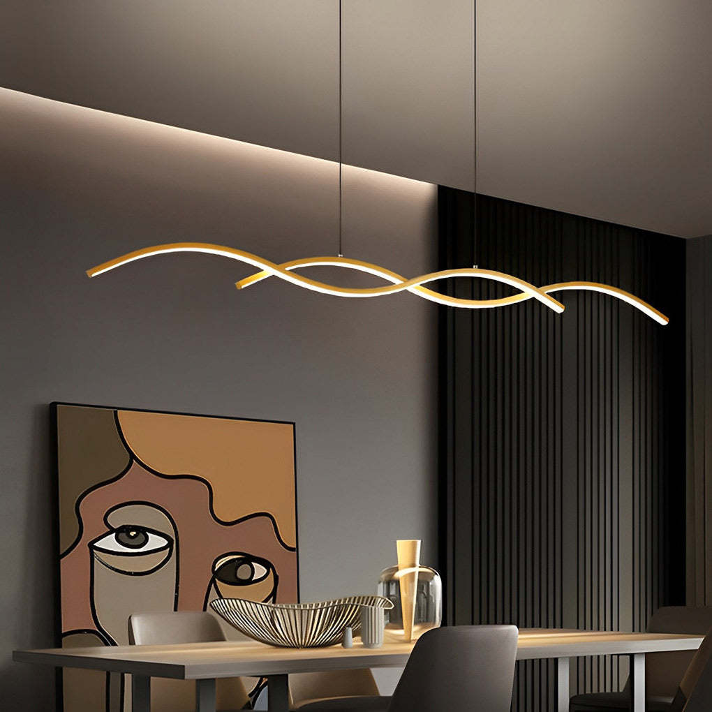 Wavy Minimalist LED Nordic Dining Room Pendant Chandelier