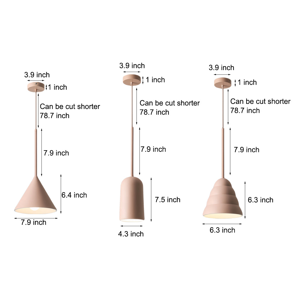 Resin Pink Figura Arc Pendant Lamp