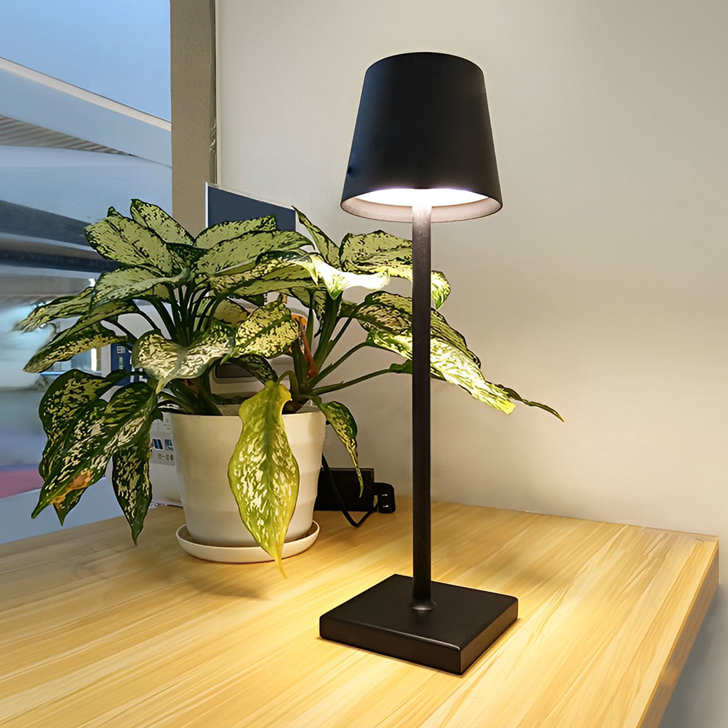 Top-Hat Aluminum Rechargeable Touch Lamp