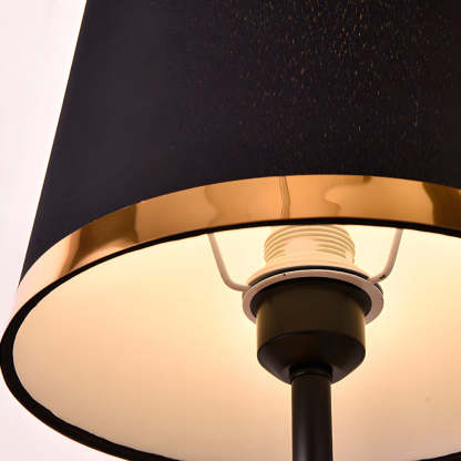 Vintage White/Black and Mid-Century Modern Brass Table Lamp-Lighom