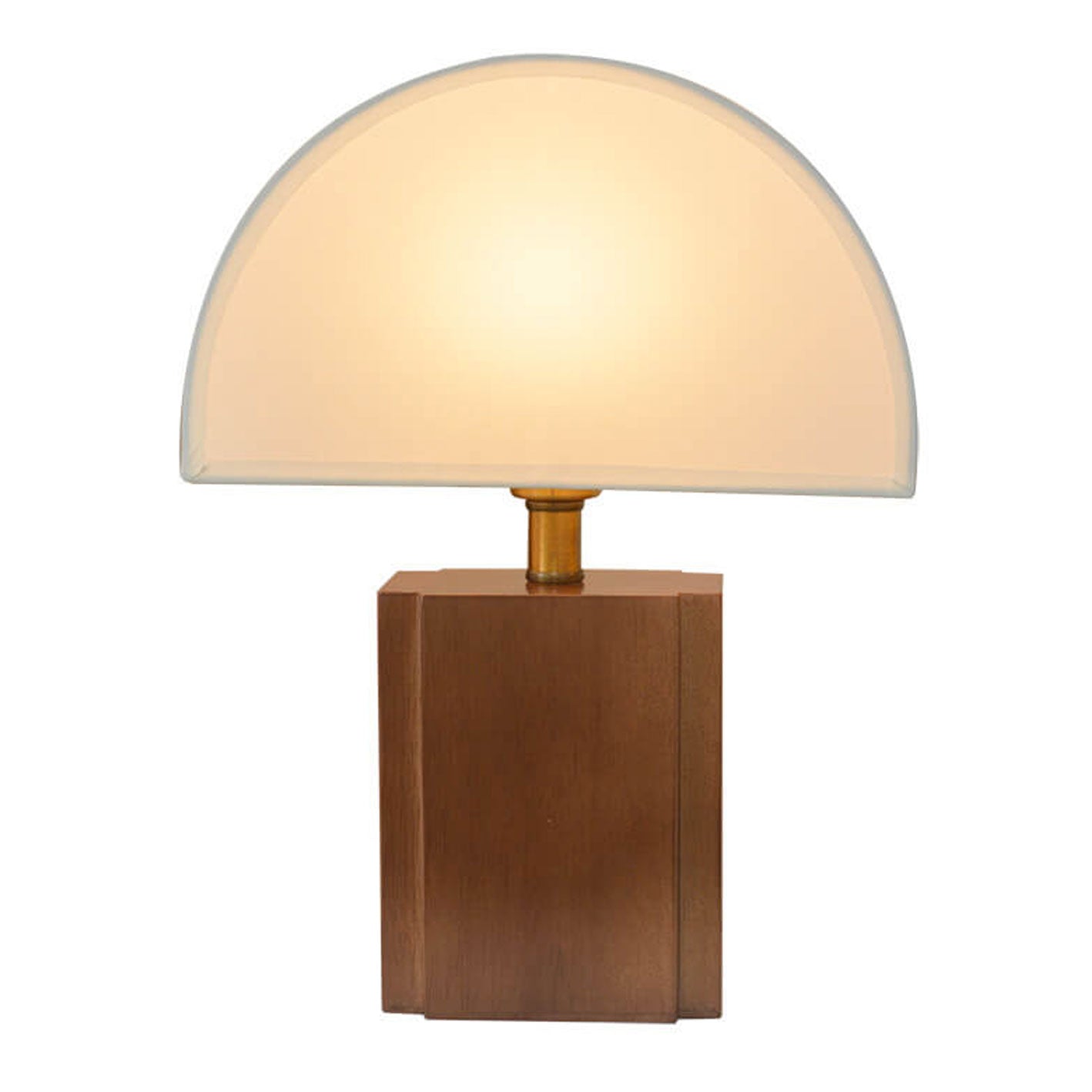 Vintage Semicircle Fabric Wooden Base Lamp