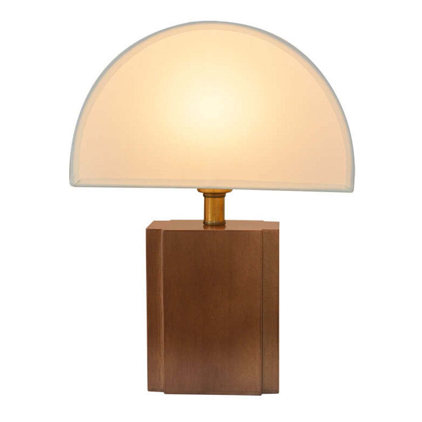 Vintage Semicircle Fabric Wooden Base Lamp