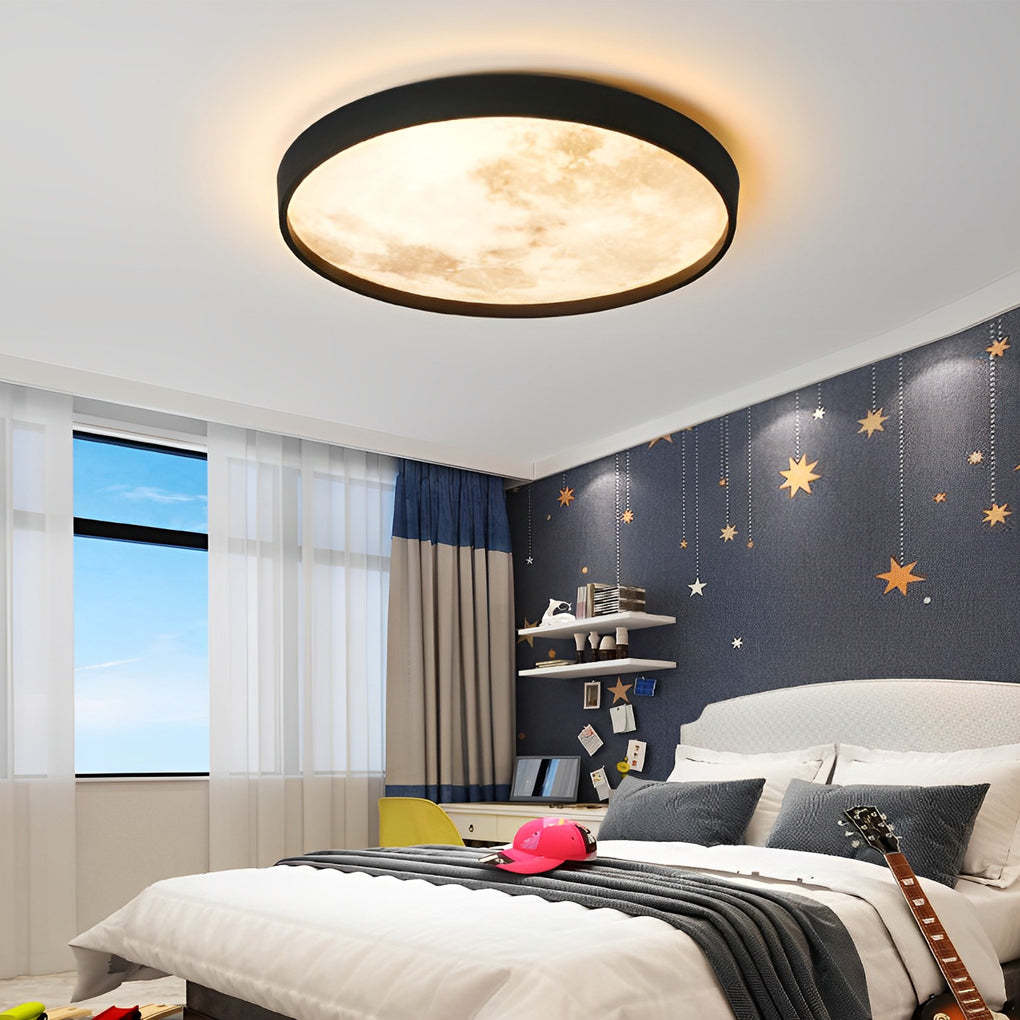 Moon Dimmable LED Modern Flush Mount Light