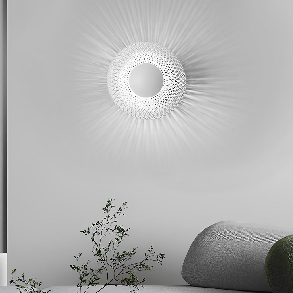 Black modern nest circular wall sconces — Cool White (6000K) / White