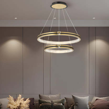 Circle Ring Dimmable Brushed Gold Modern Chandelier