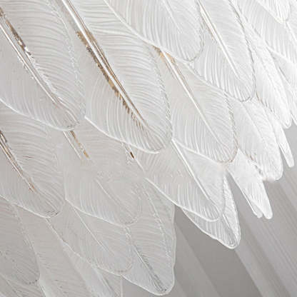 Glass Leaves Feathers Luxury Three Step Dimming French Style Wall Lamp-Lighom