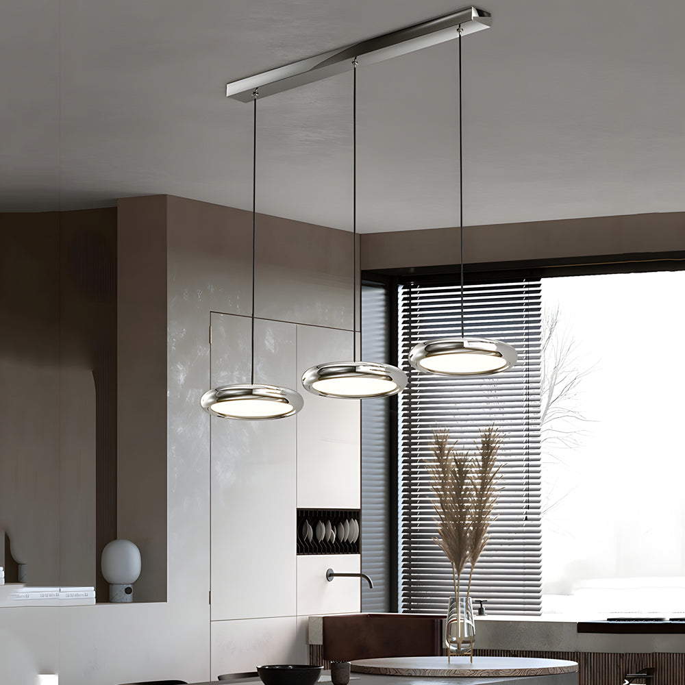 Modern Black Chrome Metallic LED Pendant Light