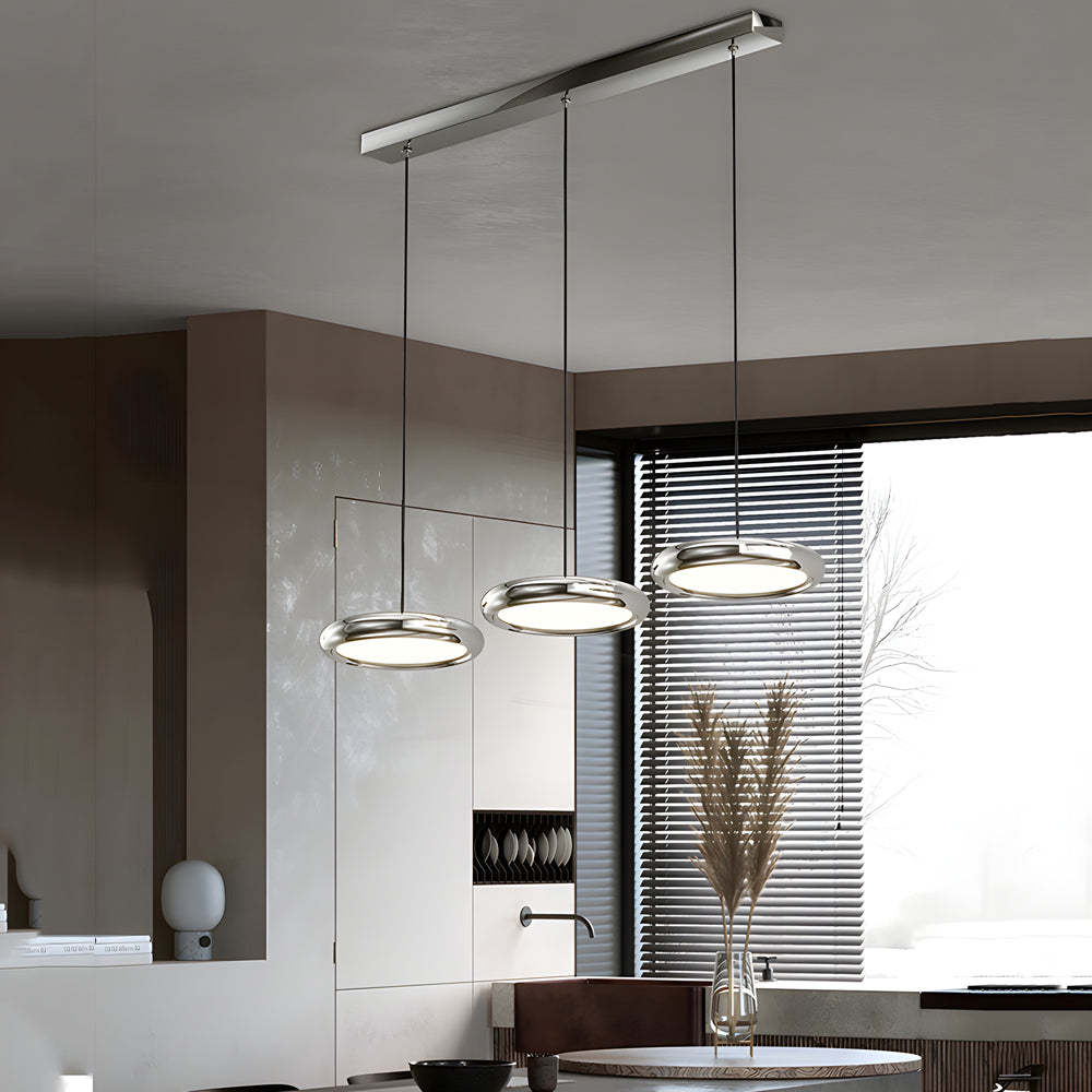Modern Black Chrome Metallic LED Pendant Light