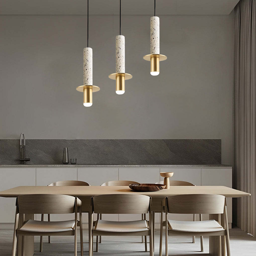 Elongated Cylindrical Terrazzo LED Postmodern Spotlight