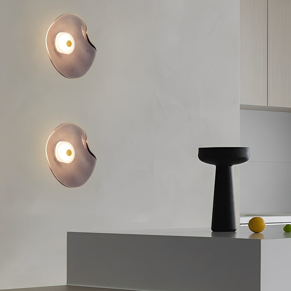Irregular Round Glass Postmodern Wall Sconce