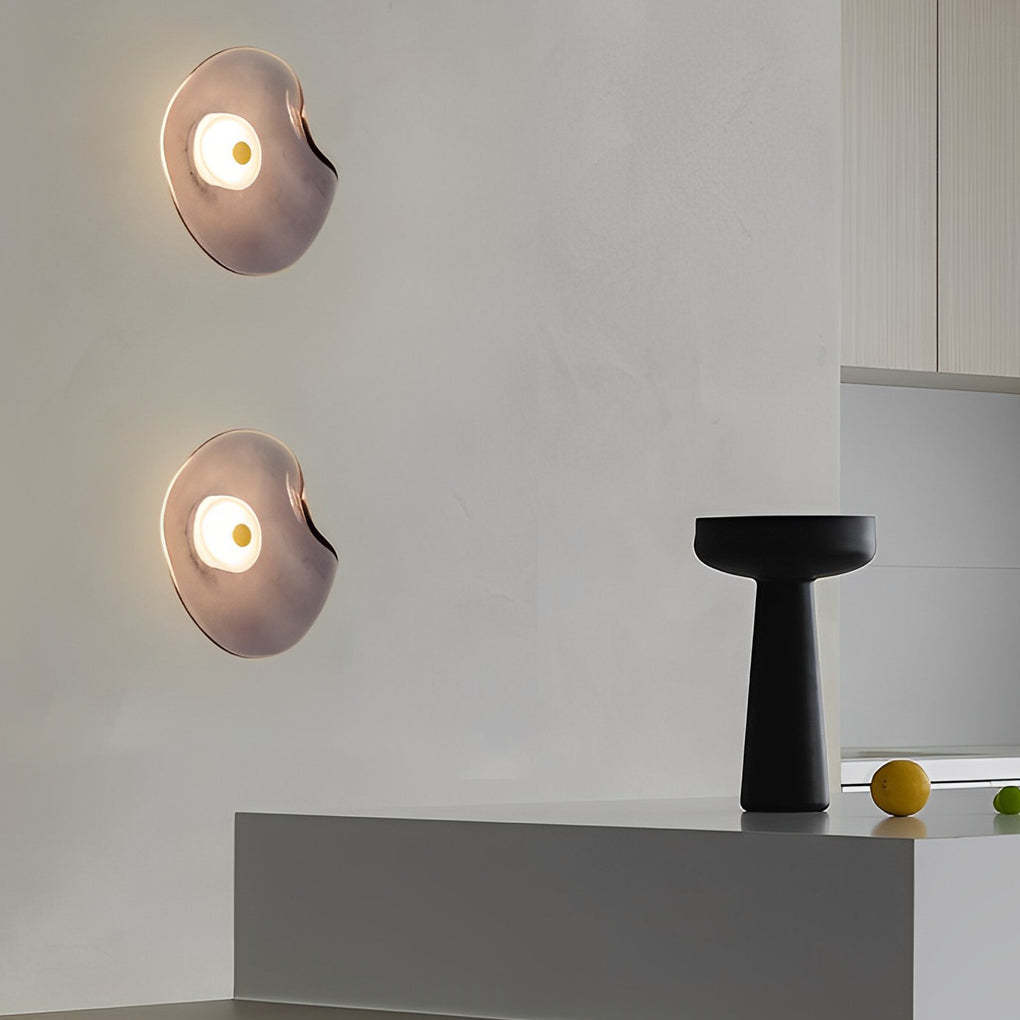 Irregular Round Glass Postmodern Wall Sconce