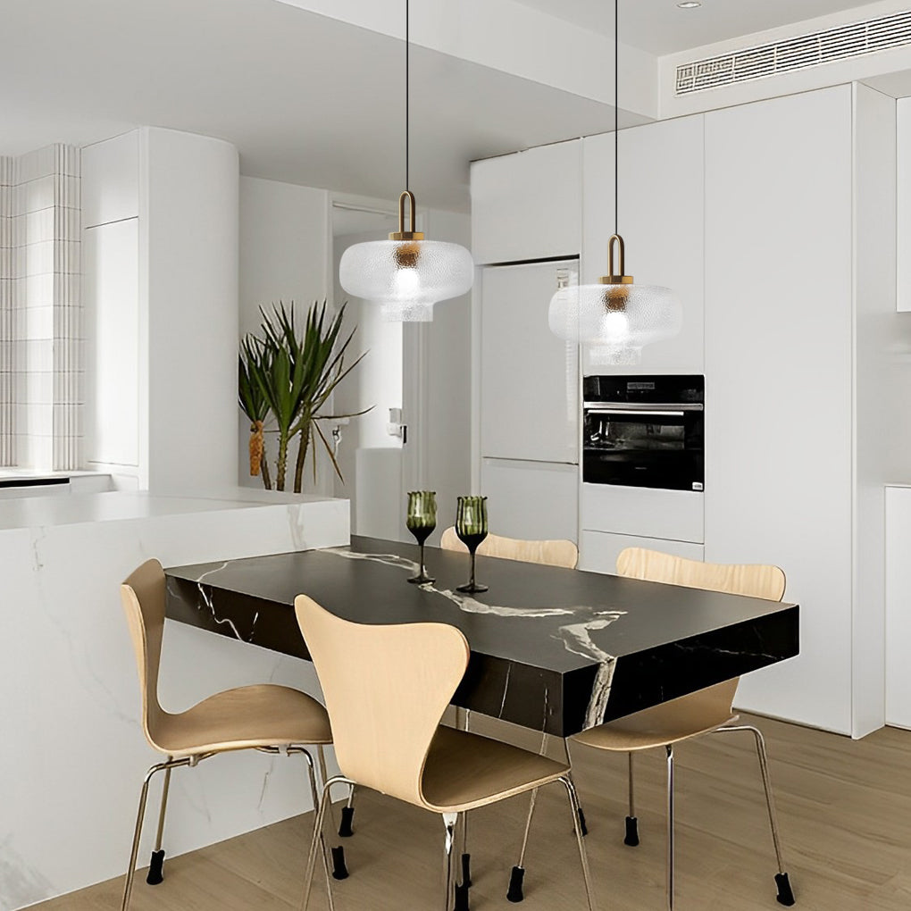 Postmodern jar glass pendant lighting — 9.4" H x 10.2" Dia / Warm White (3000K)
