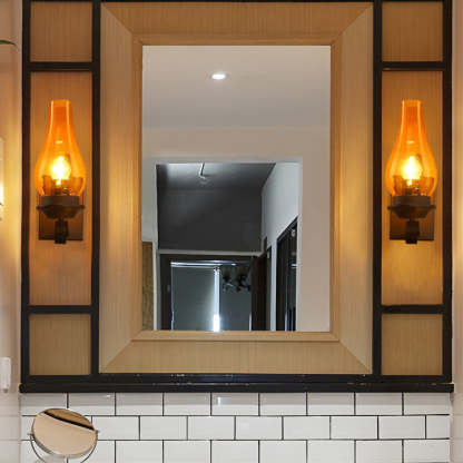 Retro Glass E27 Industrial Wall Lamp Wall Sconces Lighting-Lighom