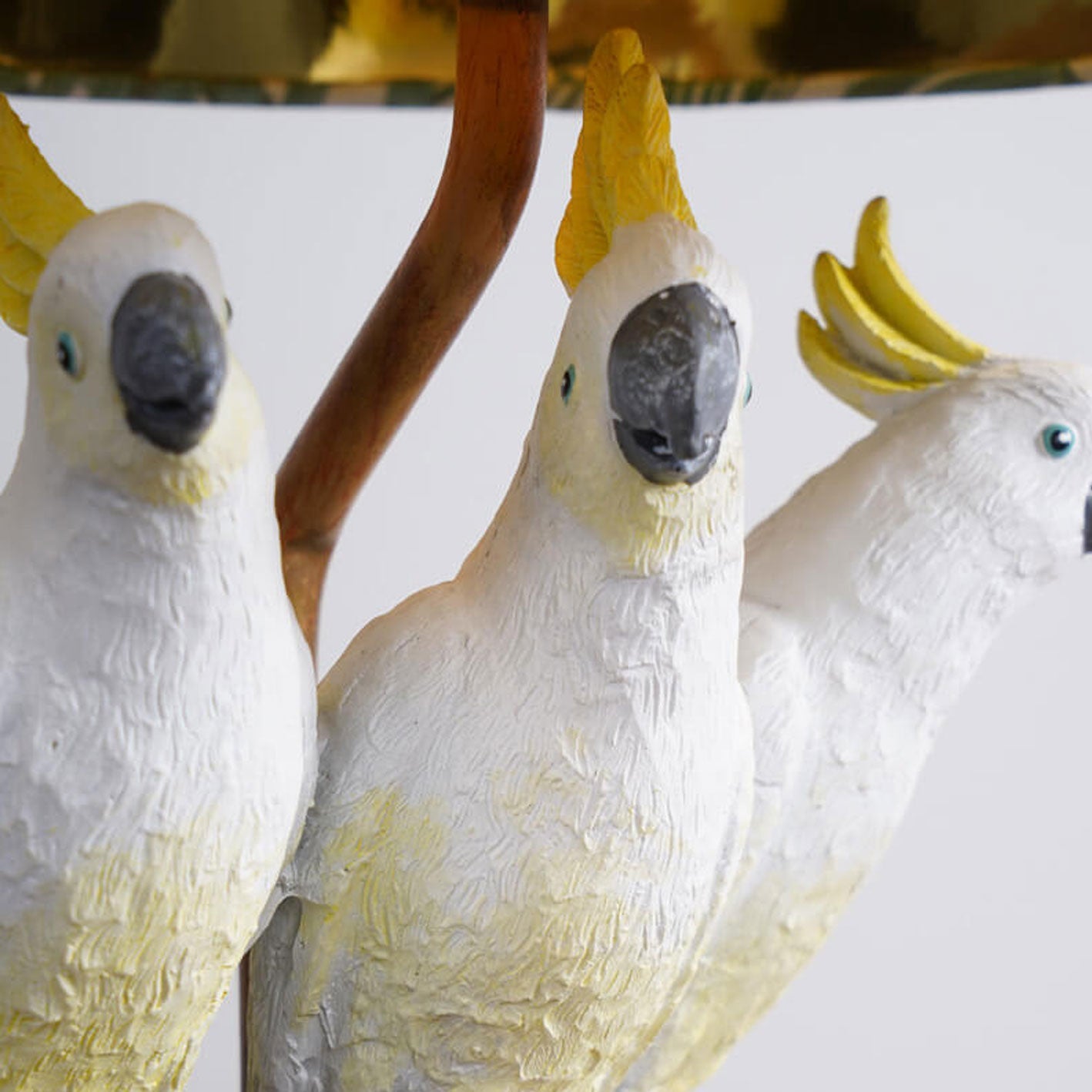 Nordic Leaf Fabric Resin Bird Table Lamp