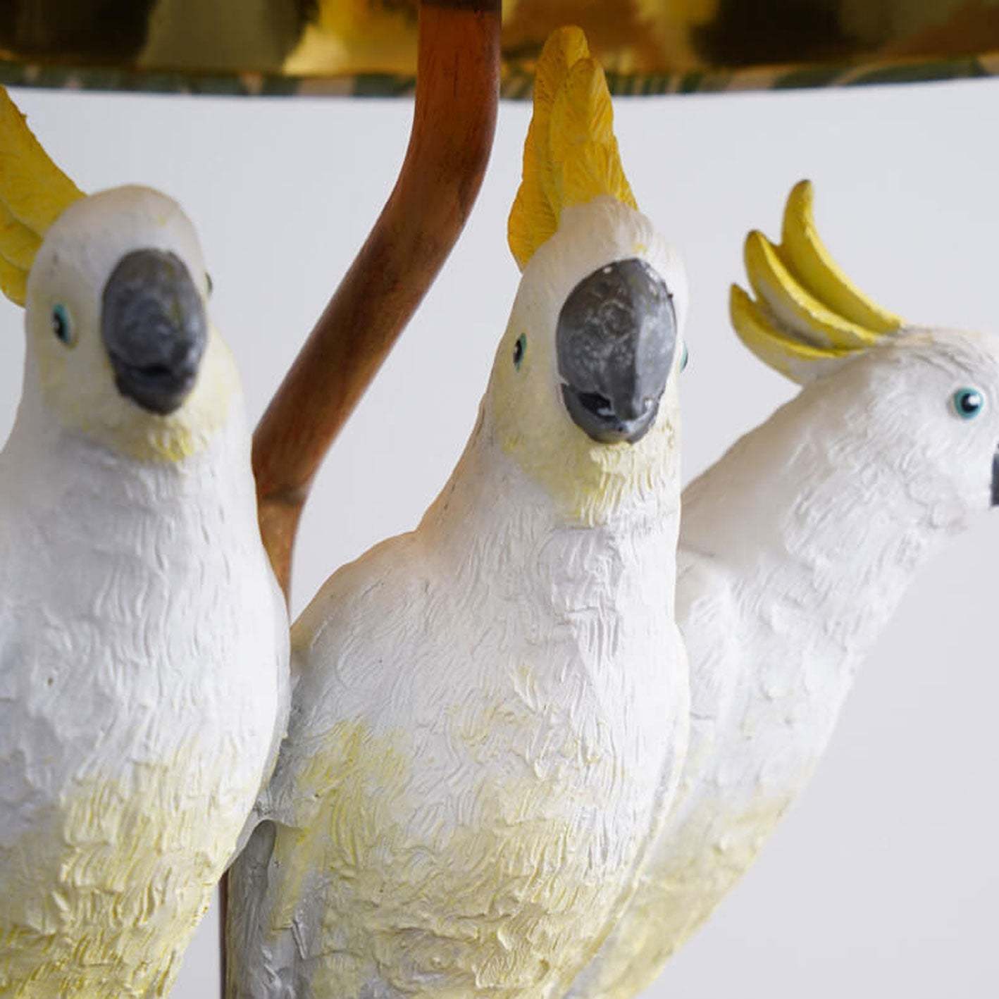Nordic Leaf Fabric Resin Bird Table Lamp