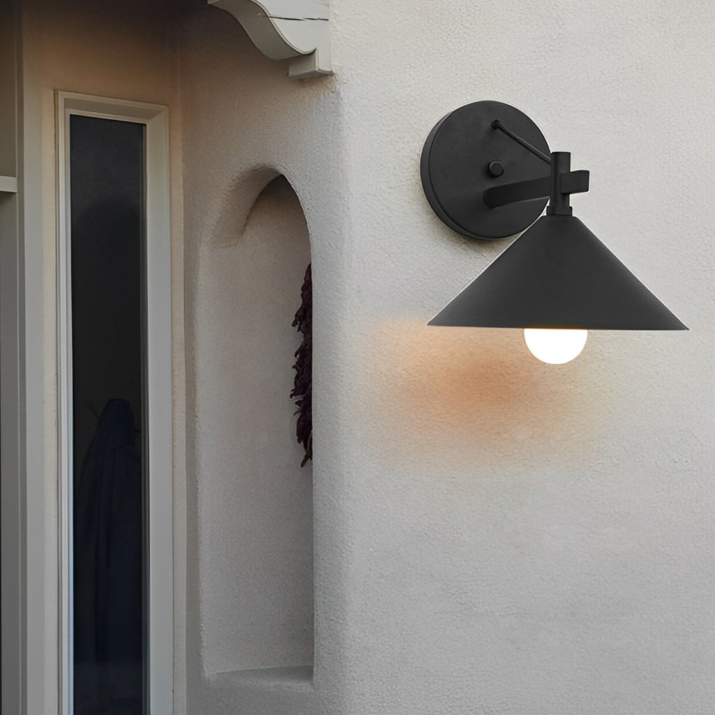 Conical Simple Waterproof Retro American-style Outdoor Wall Sconce Lighting-Lighom