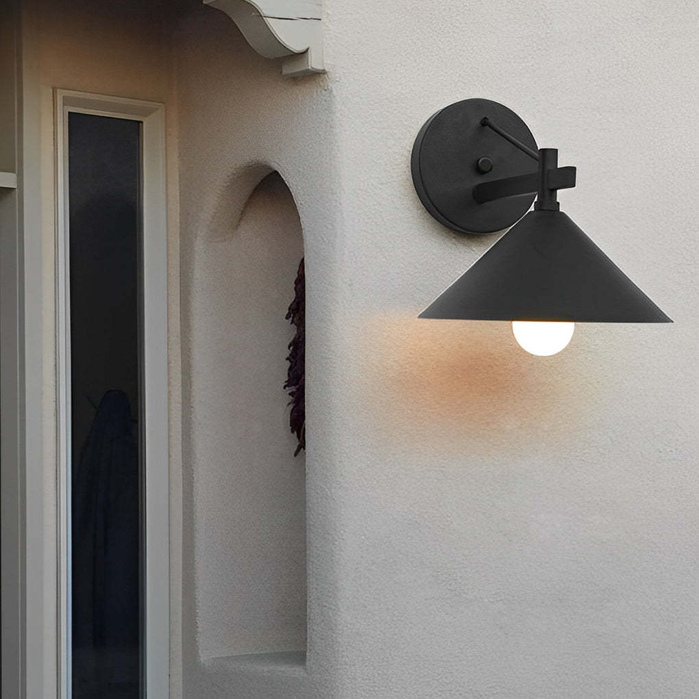Conical Simple Waterproof Retro American-style Outdoor Wall Sconce Lighting-Lighom