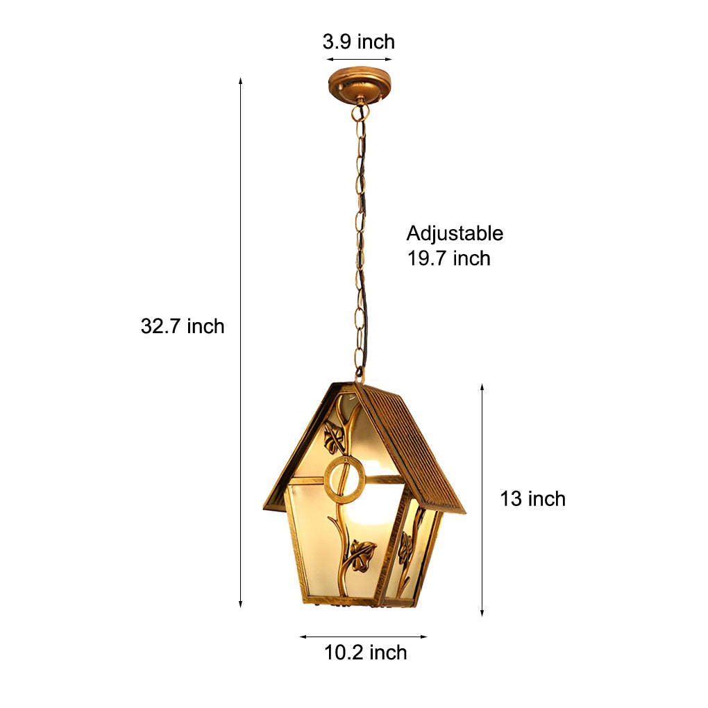 Creative Cabin Glass Waterproof American Style Outdoor Chandelier Lamp-Lighom