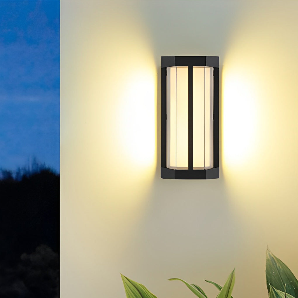 Waterproof Double Acrylic Shade LED Black Modern Outdoor Wall Lights-Lighom