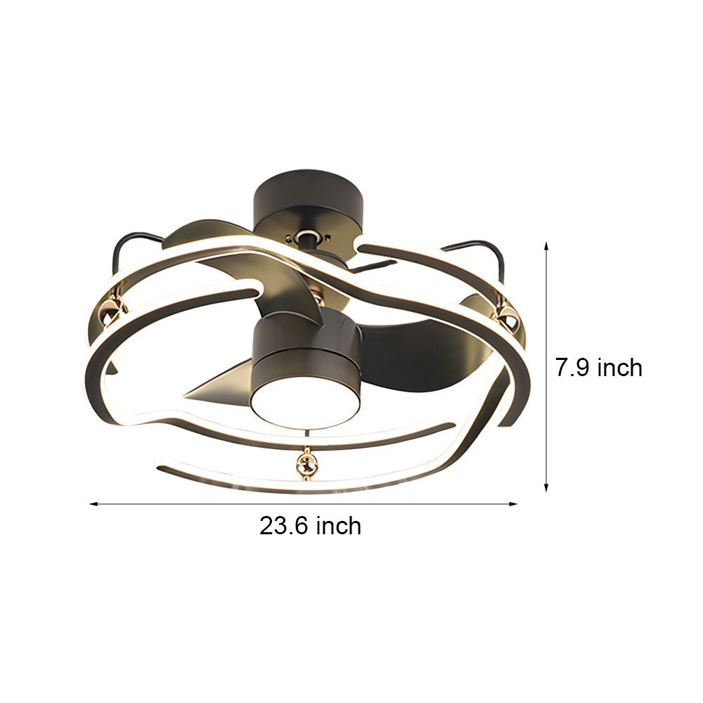 23.6 in. Low Profile Dimmable Ceiling Fan with Remote