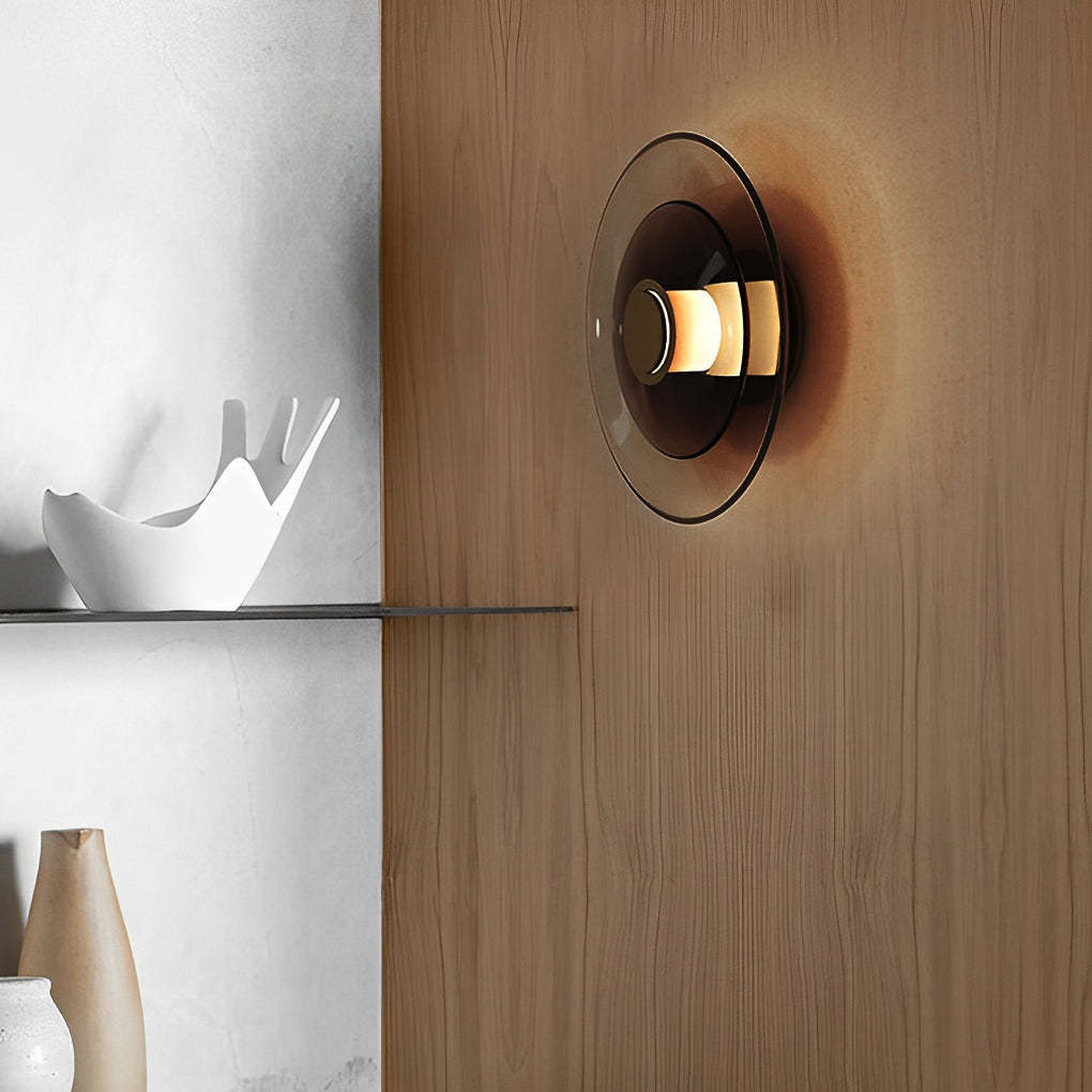 Round Double-Layer Glass LED Nordic Wall Sconce