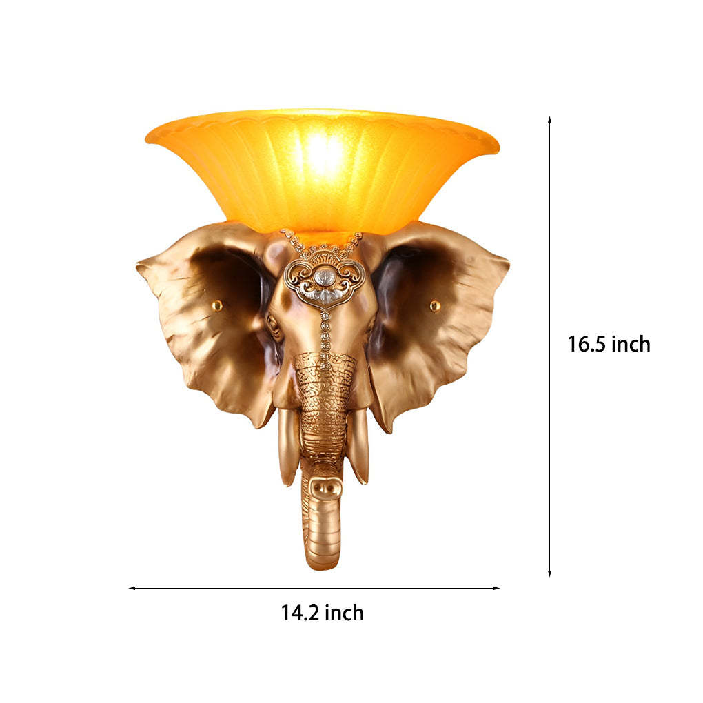 Cartoon Resin Elephant Shape Luxury European Style Wall Sconces Lighting-Lighom