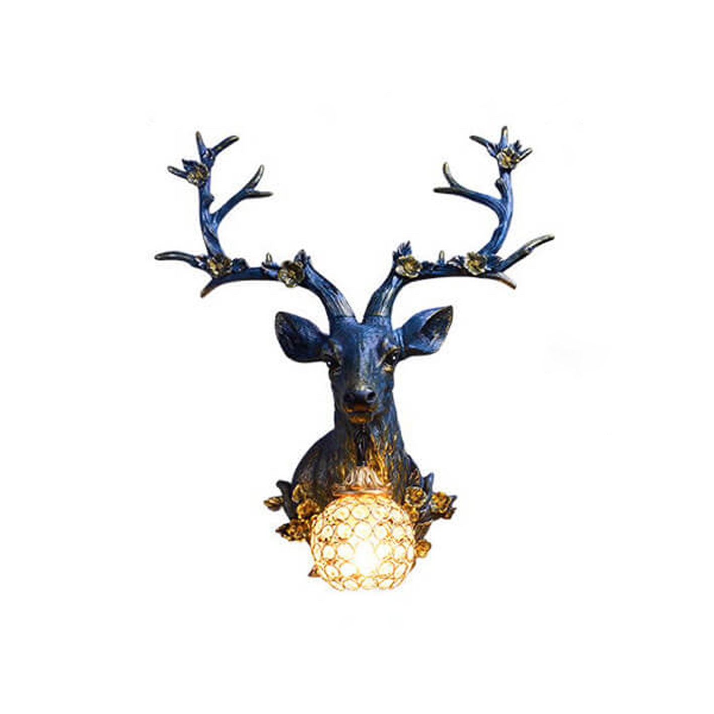 Retro Deer Head Resin Sconce