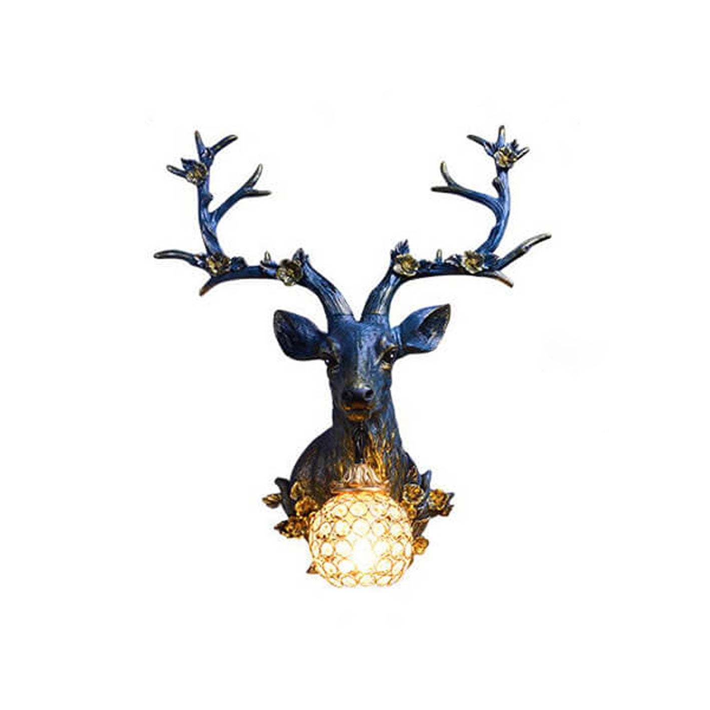 Retro Deer Head Resin Sconce