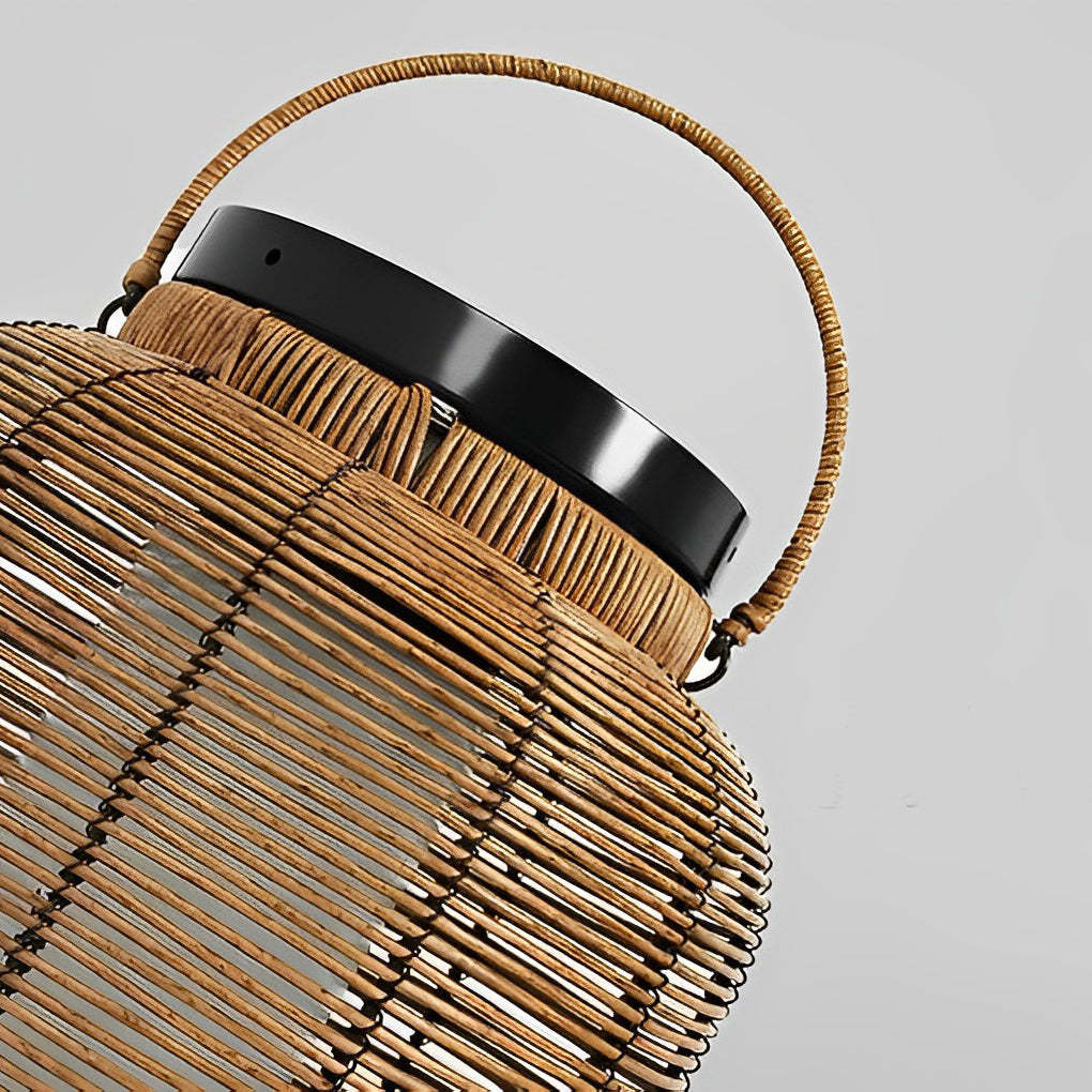 Modern portable lantern yellow outdoor lanterns & lamps in rattan — 12"X20" / Set of 4