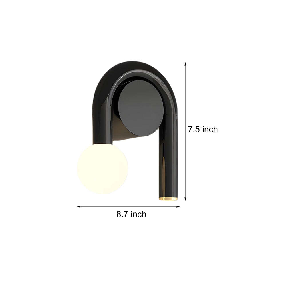 2-Light Arched Iron U-shaped Line Wall Sconce LED Matte Black Bathroom Vanity Lights-Lighom