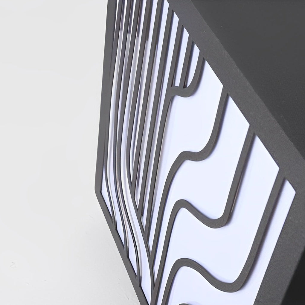 Square Creative LED Waterproof Modern Outdoor Fence Post Lights Pillar Light-Lighom